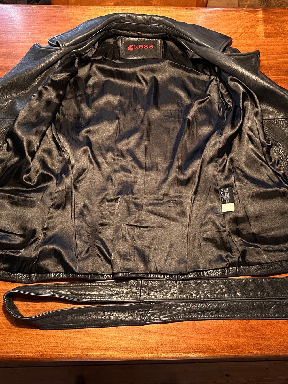GUESS Black Leather Asymmetric Zip Jacket - Picture 4 of 14